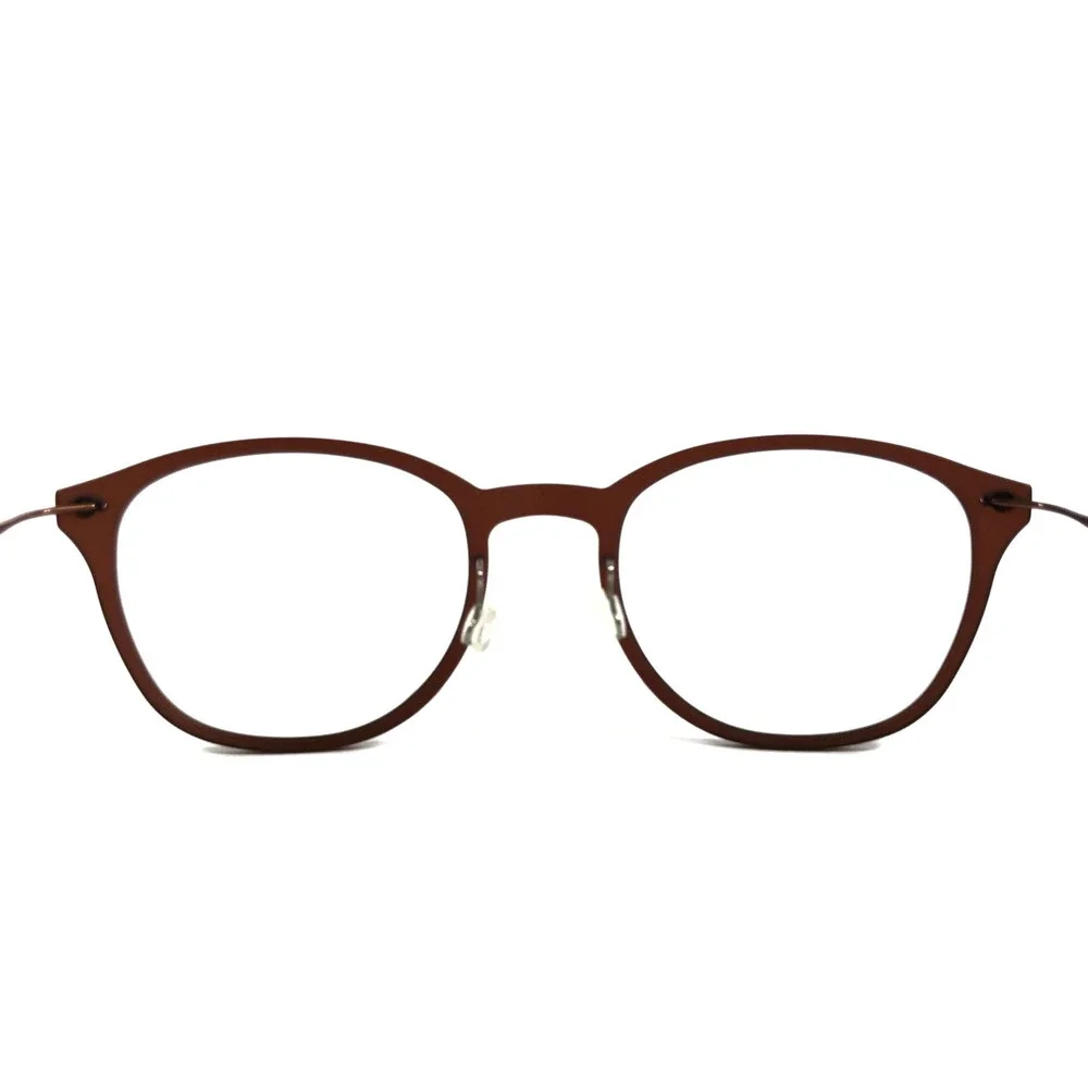 Lindberg Eyeglasses Frames 6506 C02M T803 COL. PU12 Clear Brown Round 46-19-150